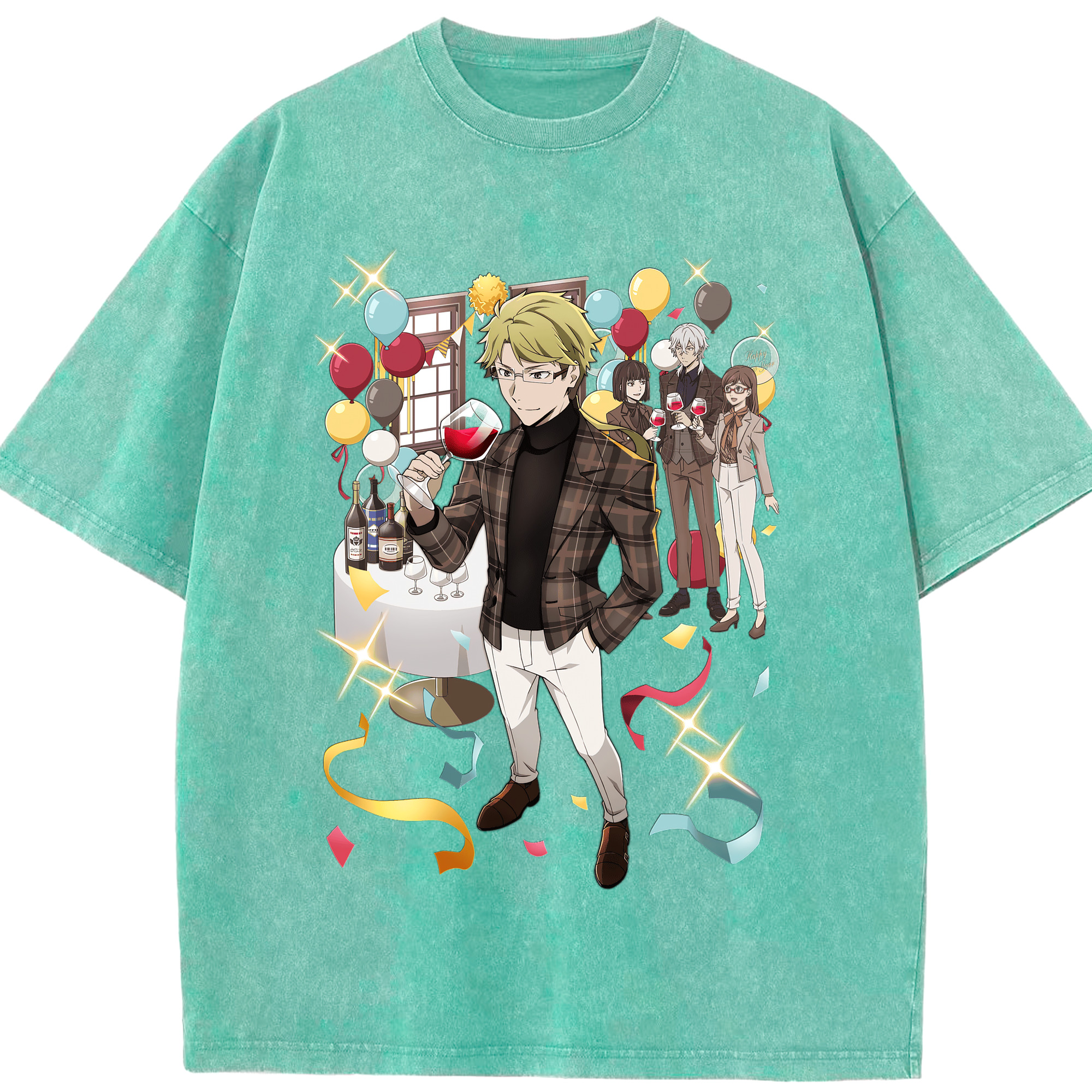 （画像用） 文豪ストレイドッグス Bungo Stray Dogs 綿100% ヴィンテージ風 半袖Tシャツ（フロントプリント）